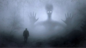 man walking in darkness, jinn, demon, negative energy