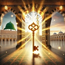 Key standing near Madina Sharif
