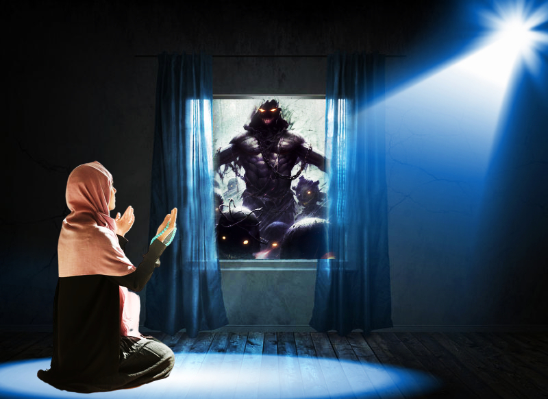 making dua demons in window, covid-19, shaitan, dajjal