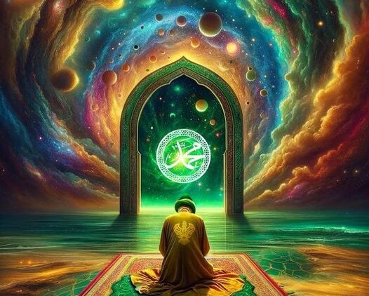 man bowing to Muhammad sws