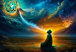 Man's breathing reaching Allah (AJ)
