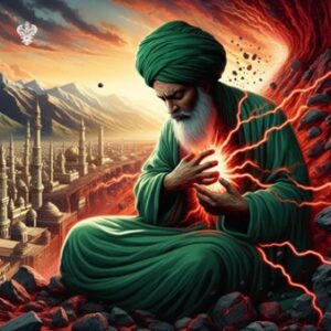 Man holds erupting chest