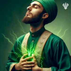 Man with eyes closed feeling energy in heart