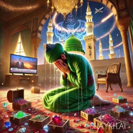 Man crying in his own material wealth