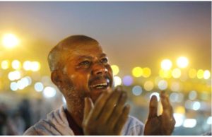 man crying in prayer to Allah