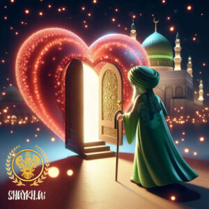 Man entering door of heart