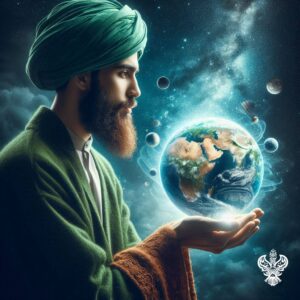 Man holding the globe of Earth