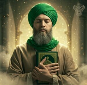 Man holding Holy Qur'an to chest