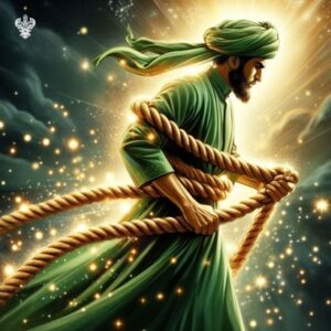 Man holding enlightened rope