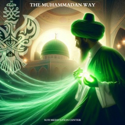 Man in front of Madina Sharif with energy bolts