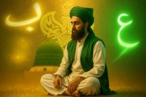 Man meditating with ayn, ba