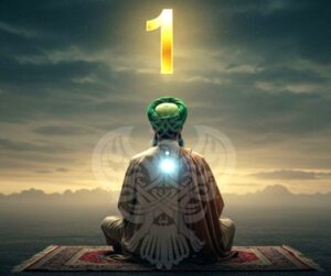 Man meditating below number one