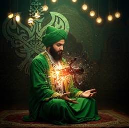 Man meditating to destroy fake one within