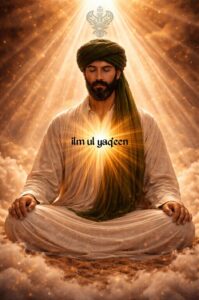 Man meditating with ilm ul yaqeen