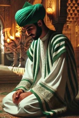 Man looking down in meditation
