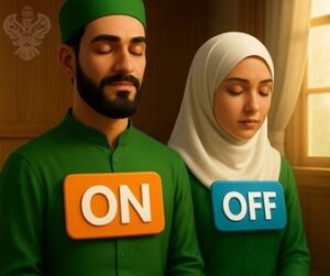 Man in ON state, woman in OFF state