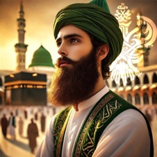Man ponders in near Holy Kabah and Madina Sharif