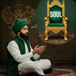 Man praying thinking his soul on the chair