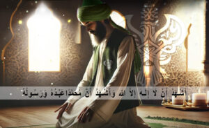 Sufi man praying Kalimatush Shahadah