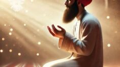 man-praying-heavenly-light