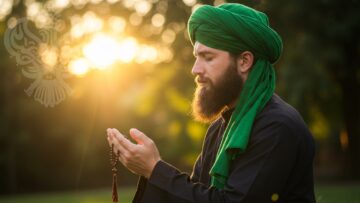 man praying with tasbih