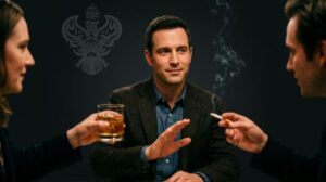Man refusing alcohol and smoking