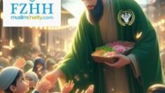man-serve-food-children