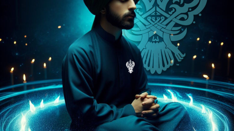 man-sitting-blue-ring-fire