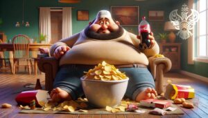 fat man doing no service, khidmat