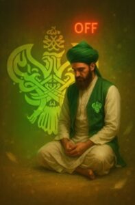 Man in tafakkur being off