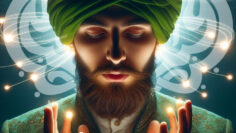 man-turban-lights-emanating-head-hands