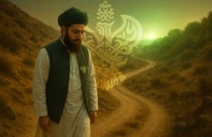Man turned away from path