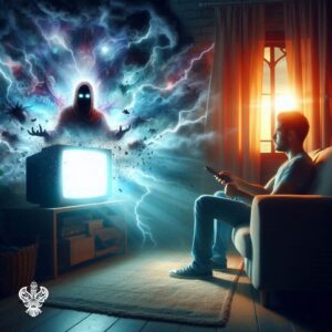Man watching shaitanic media