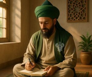 Man writing in notebook