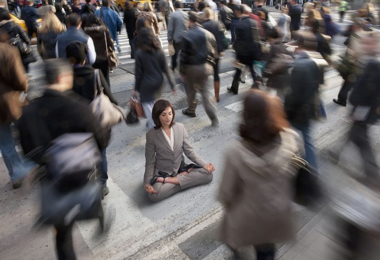 meditating in public