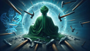 man doing muraqabah and negative energy is repelled