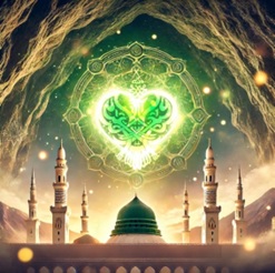 Muhammadan heart above Madina Sharif