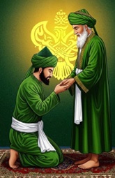 Murid bowing in front of shaykh