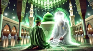 Murid sitting with Sayyidina Muhammad (s)