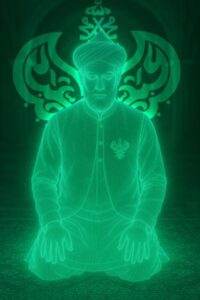 Night vision of a sitting man