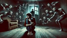 paranoid man seeing unseen