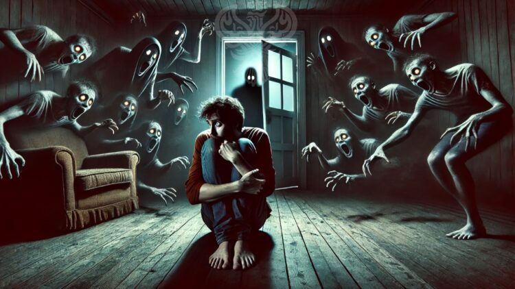 paranoid man seeing unseen