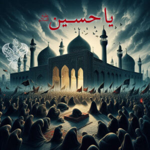 People mourning Imam Hussain (as), Karbala at a mosque