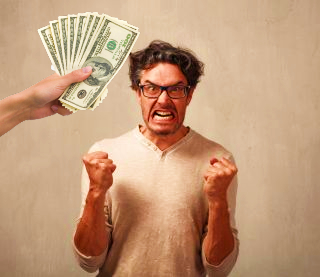 person angry taking away money