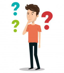 person thinking, question