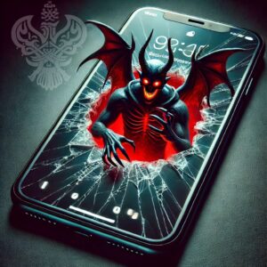 Demon coming out of phone