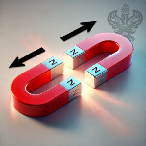 two magnets repelling creating reverse polarity