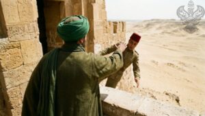 Sayyidina Musa (as) pushing a guard off the ledge