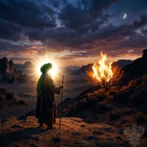 Sayyidina Musa (as) standing at fire