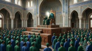 S. Sulaiman (as) on throne questioning subjects
